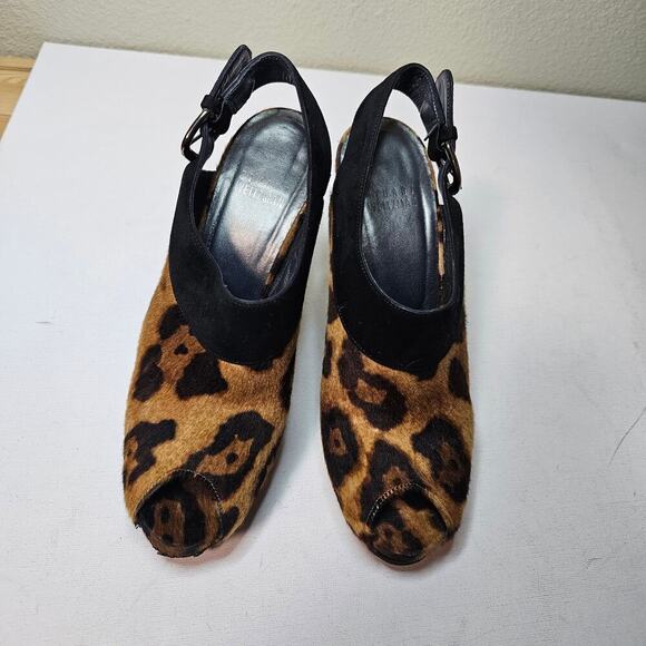 Stuart Weitzman Pony Style Ultra High heel 5.5M‎ Calfskin heels. Open toes. NY - Picture 12 of 15